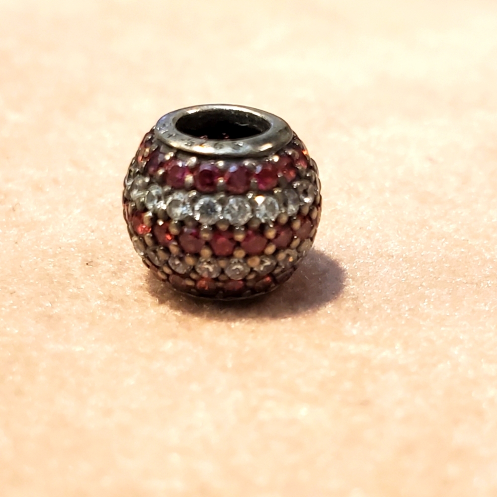 Pandora pink and clear sparkle stones charm